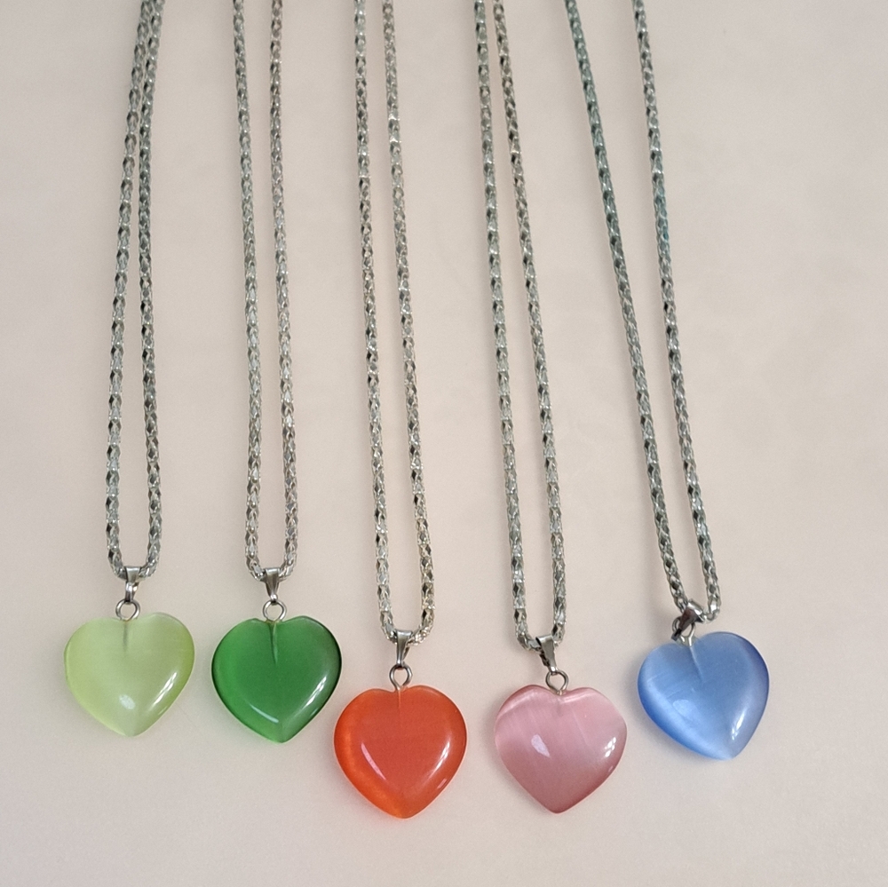 Multicolored Heart Necklace Lot